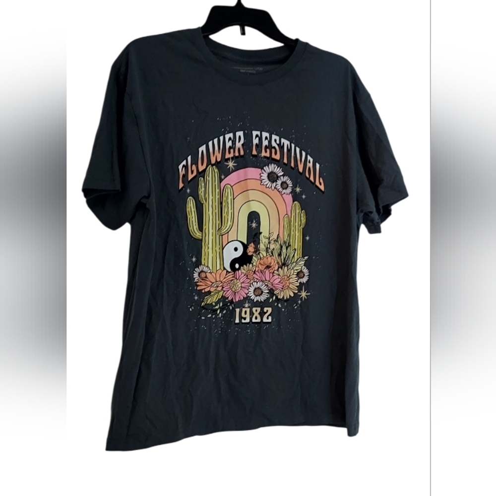 Rebellious One Graphic Tee with Floral Design
